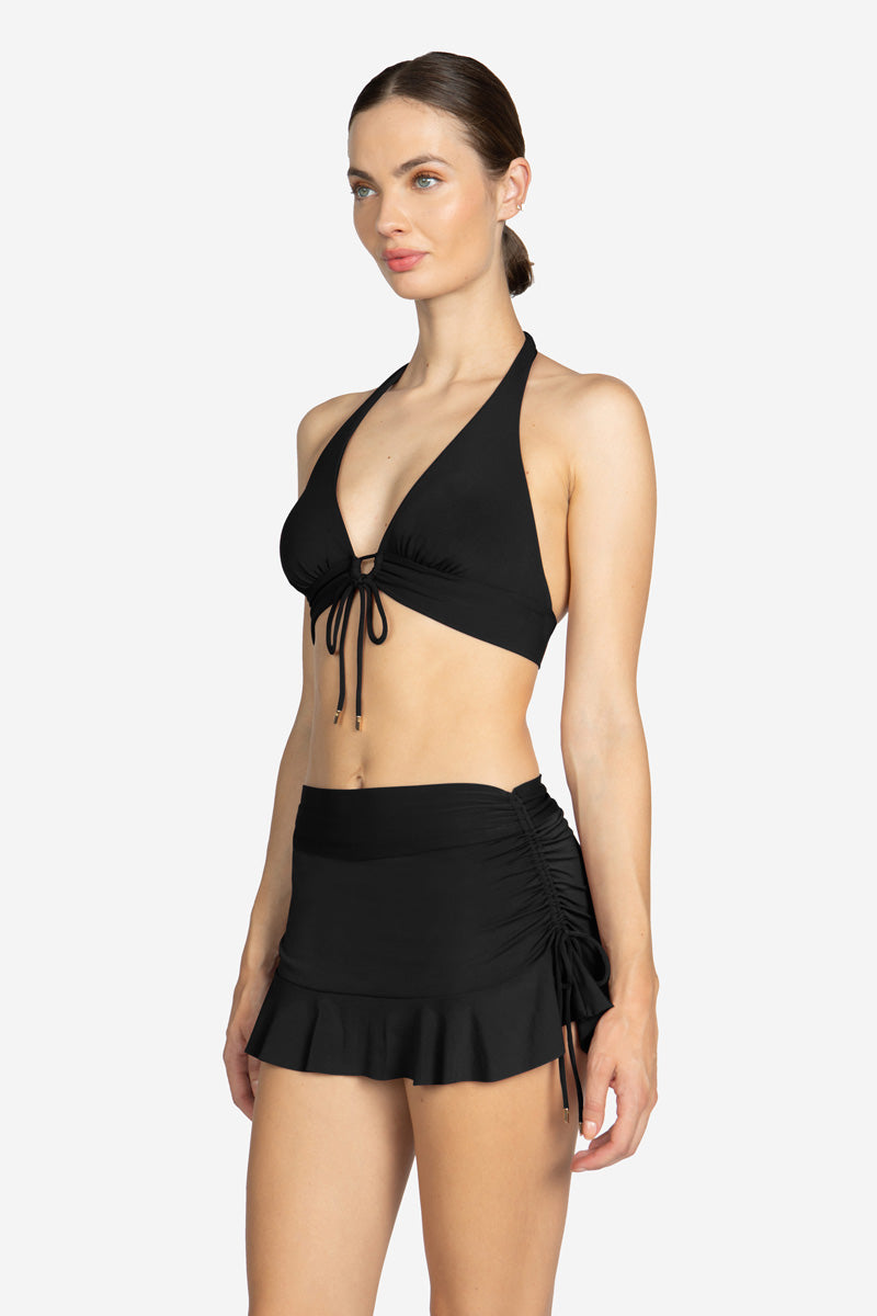 Black ruffle bikini skirt hotsell