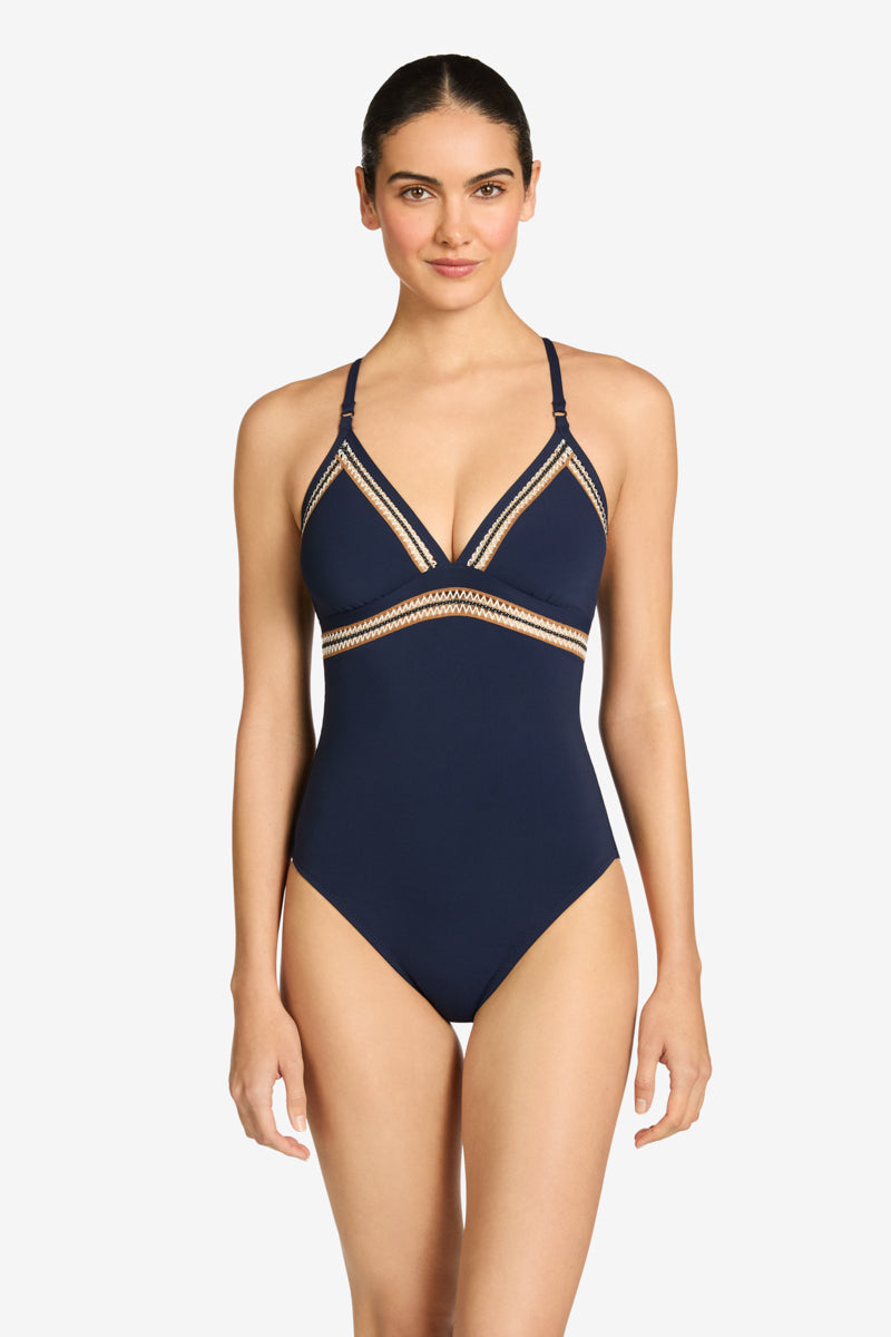 NOVA TRIANGLE ONE PIECE WITH LACE-UP BACK (final sale) – Robin Piccone