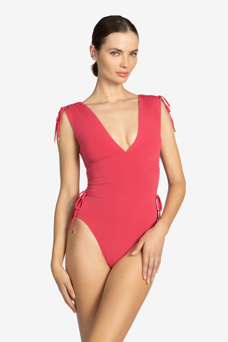 V plunge best sale one piece swimsuit