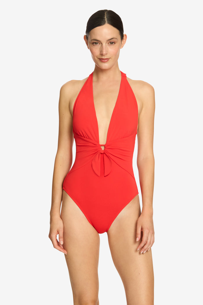 AVA HALTER PLUNGE ONE PIECE