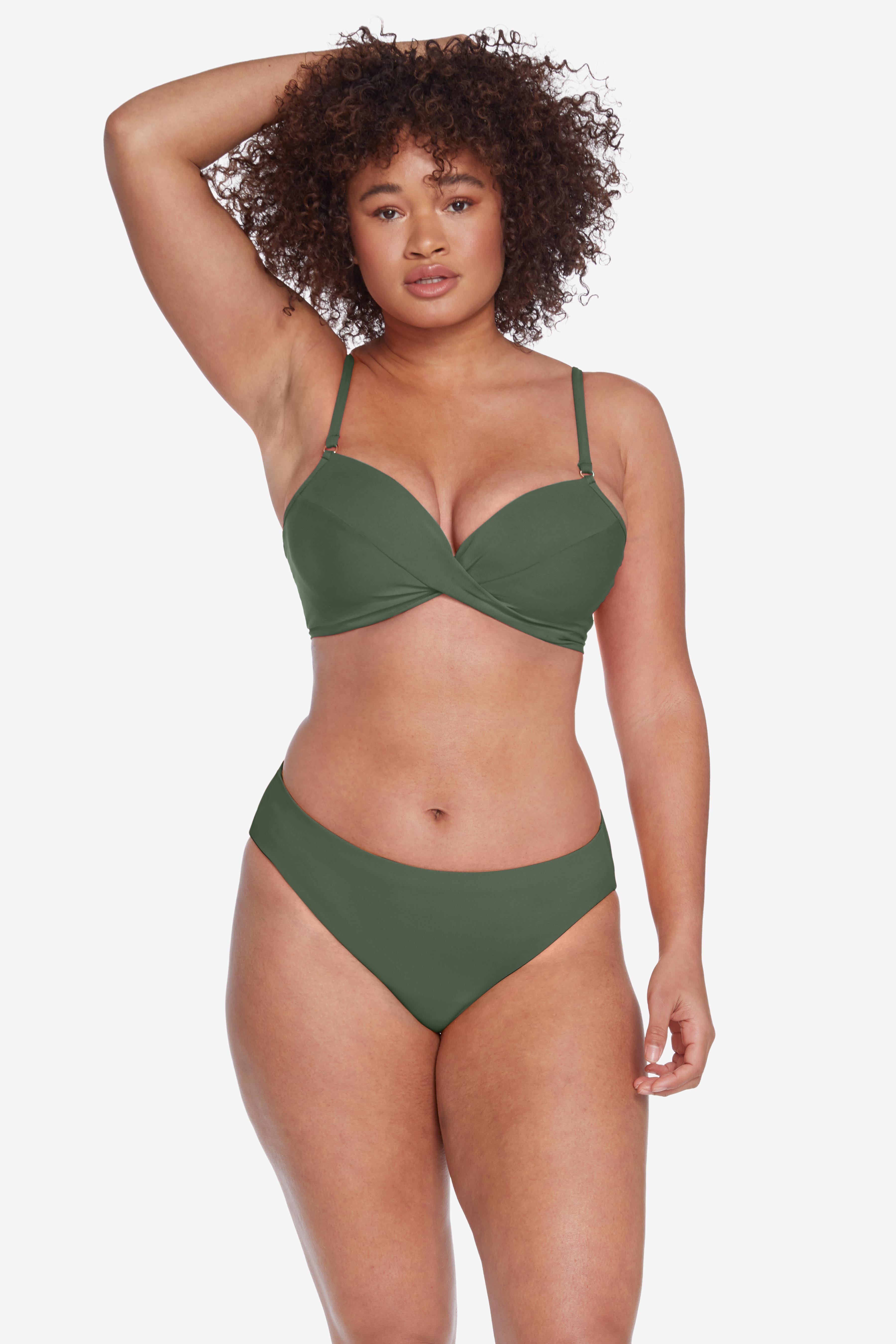 AUBREY D CUP TWIST CAMI BIKINI TOP