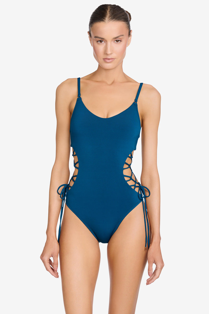 Lace-up One Piece Swimsuit